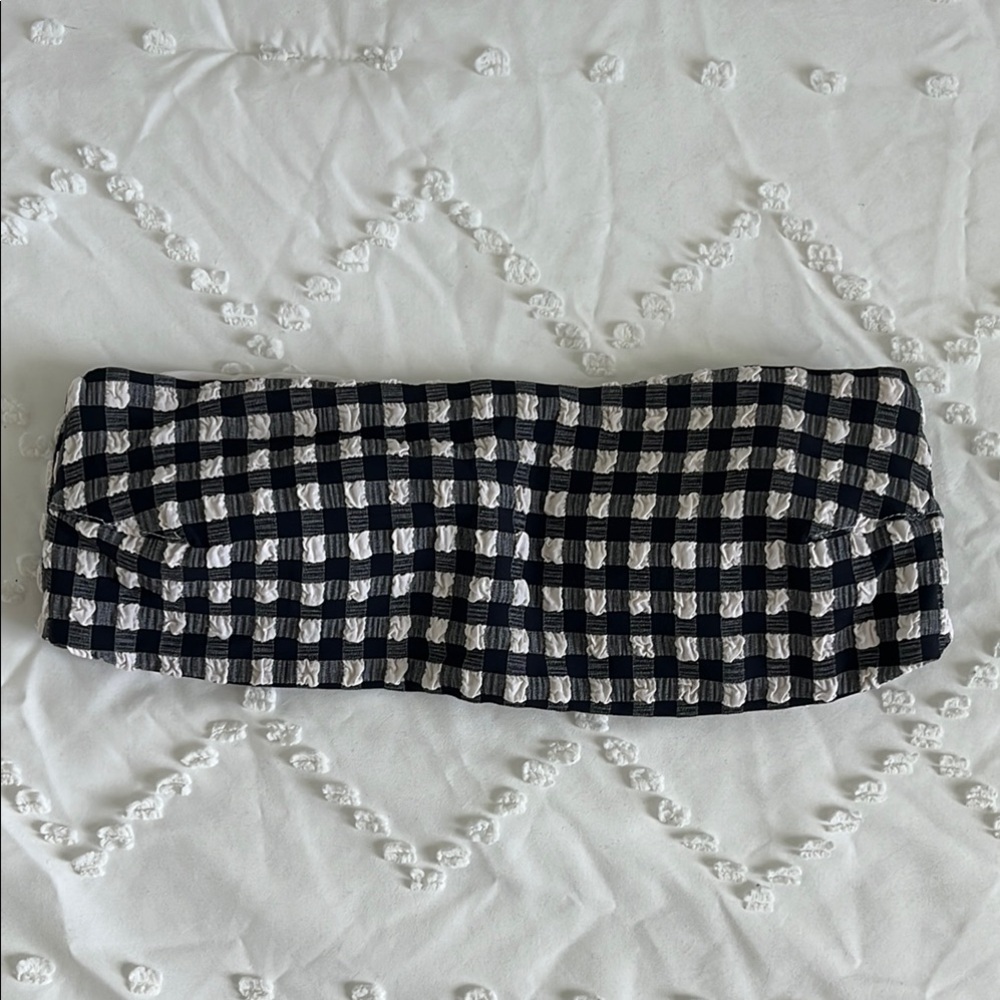 Aerie Black and White Checkered Bandeau